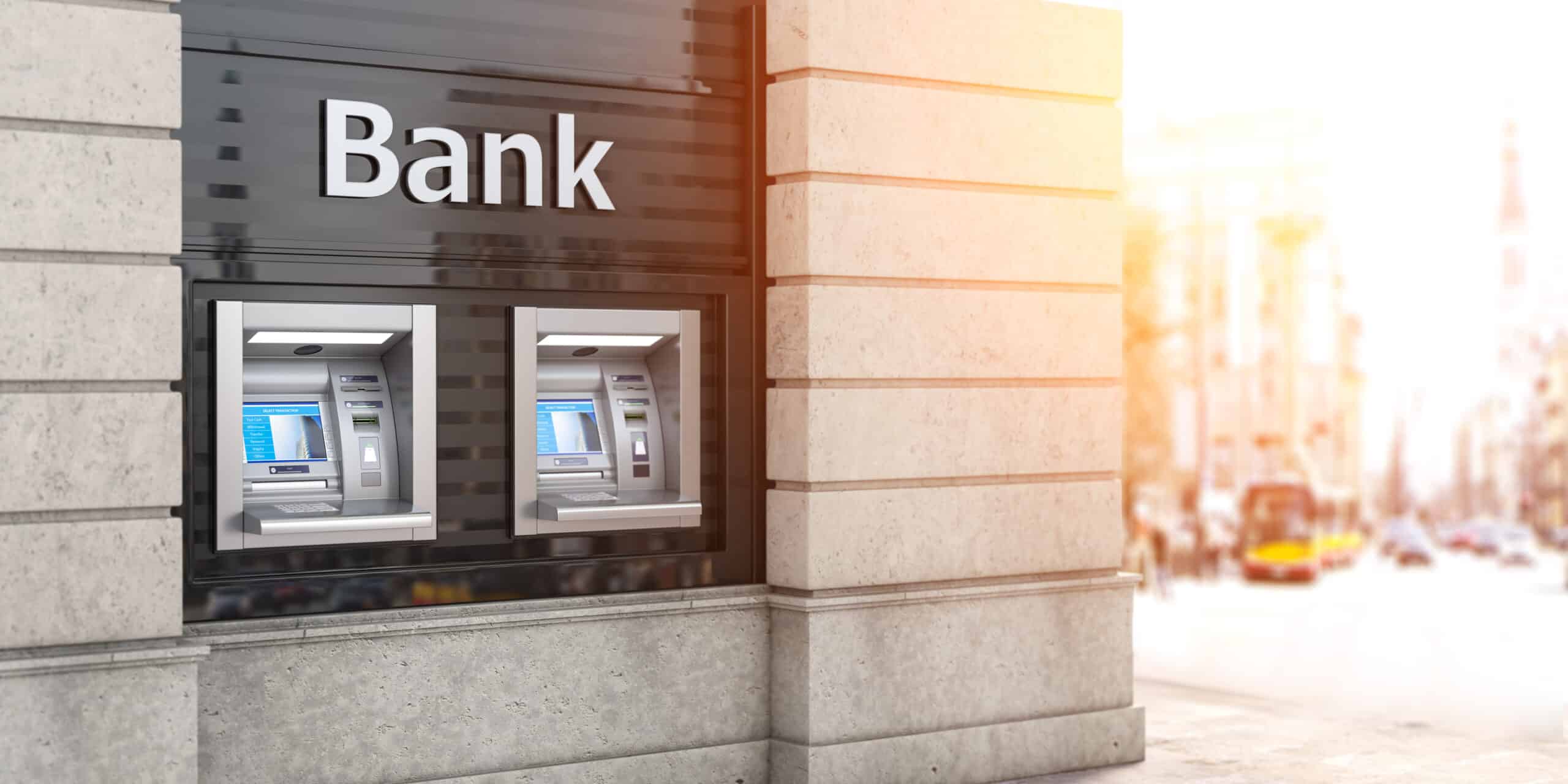 Exterior of a bank with ATMs