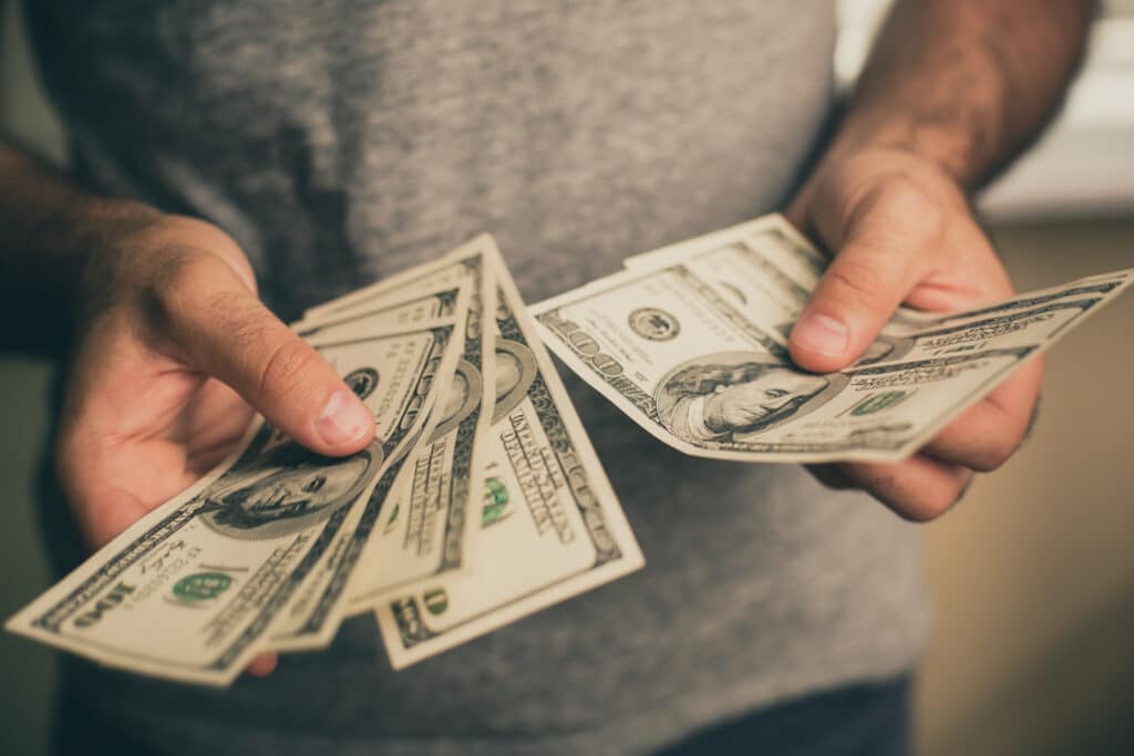 Man with cash in his hands