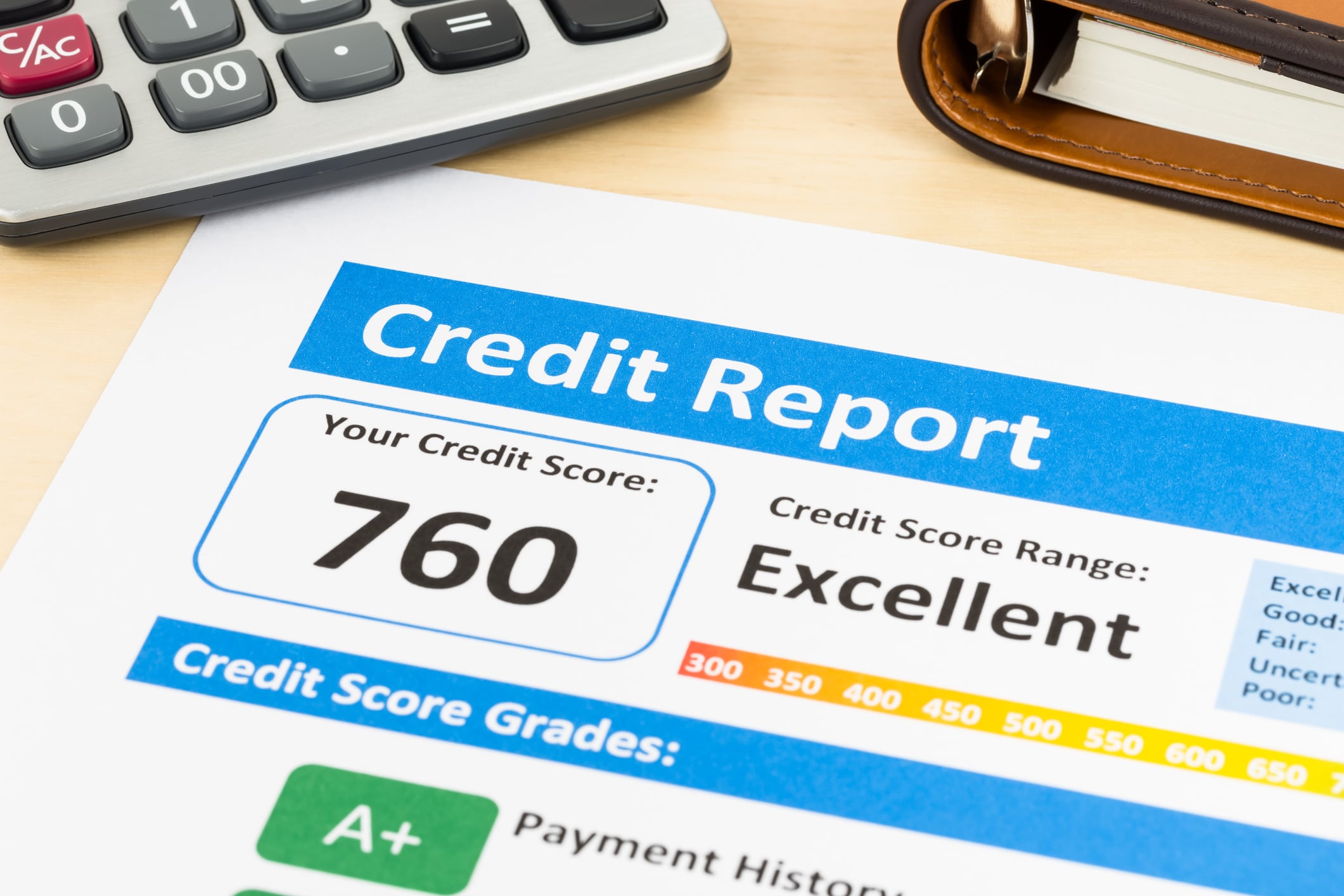 free credit report. Credit score report with calculator and organizer book