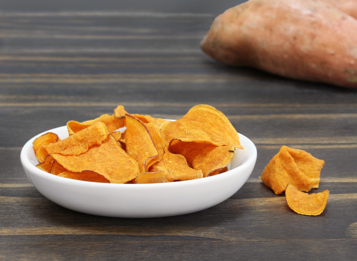 snack ideas. sweet potato chips.
