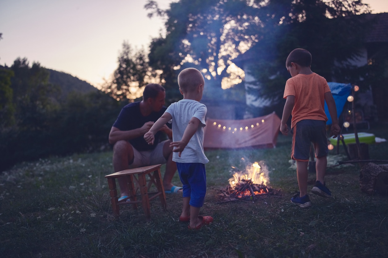 staycation ideas: backyard camping